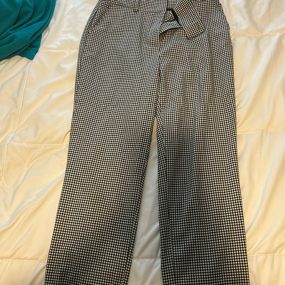 Plaid straight pants
